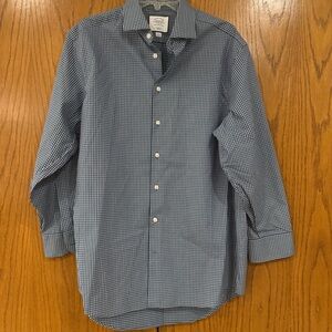 Charles Tyrwhitt Button Down Shirt Gingham 16.5/33" Classic Fit Non-Iron Casual